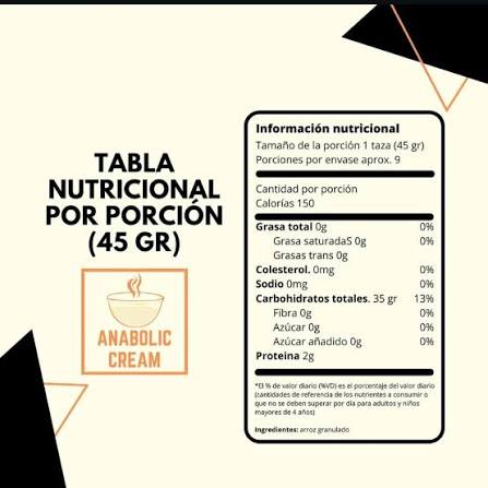 Crema de Arroz - Anabolic Cream