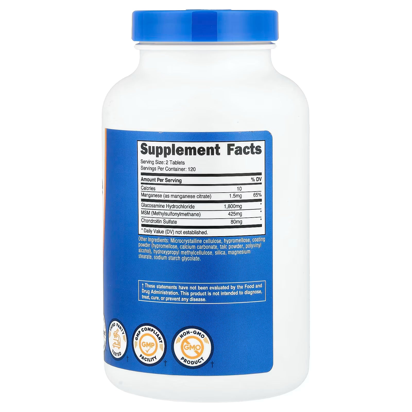 Gucosamina con Chondroitin & MSM 240 tabletas — Nutricost