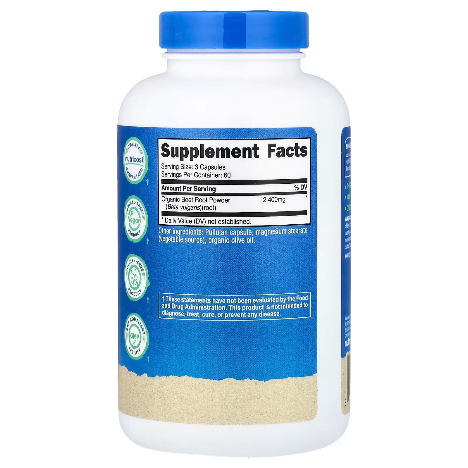 Beet Root 180 Cápsulas — Nutricost