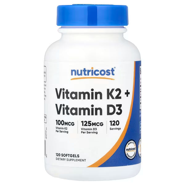 Vitamina D3 + K2 120 Softgels  — Nutricost